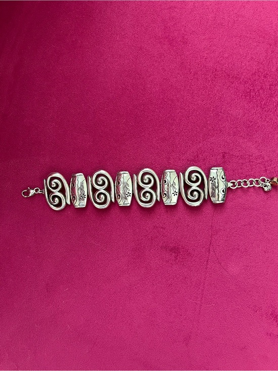 Brighton Jewelry - Brighton Silver-Tone Scroll & Floral Link Bracelet